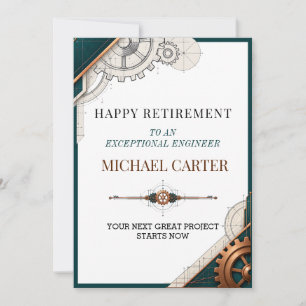 Tarjeta Elegante Celebración de Jubilación de Ingeniero en