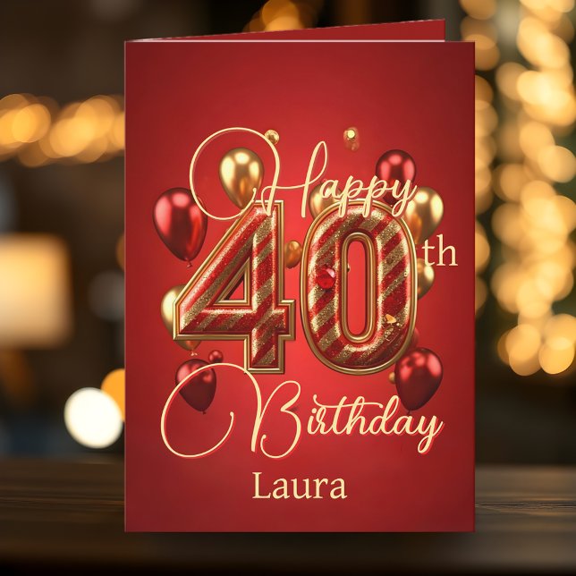 Tarjeta Elegante celebración de los 40 Años del Oro y el R (Subido por el creador)