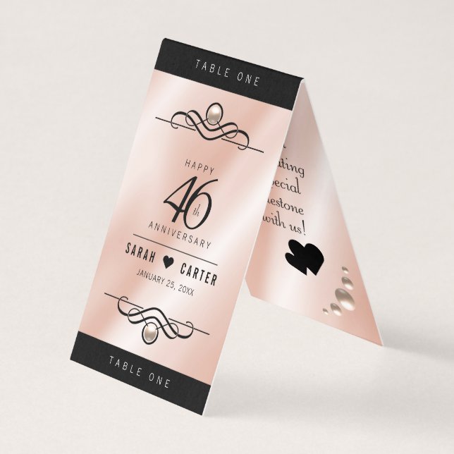 Tarjeta Elegante celebración del 46° Aniversario de la Bod (Anverso)
