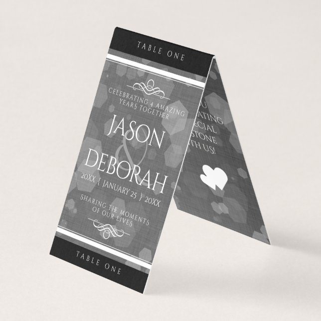 Tarjeta Elegante celebración del cuarto aniversario de Bod (Anverso)