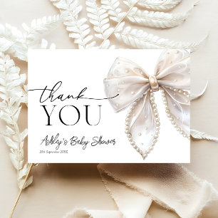 Tarjeta Elegante Chica Bow Baby Shower Gracias