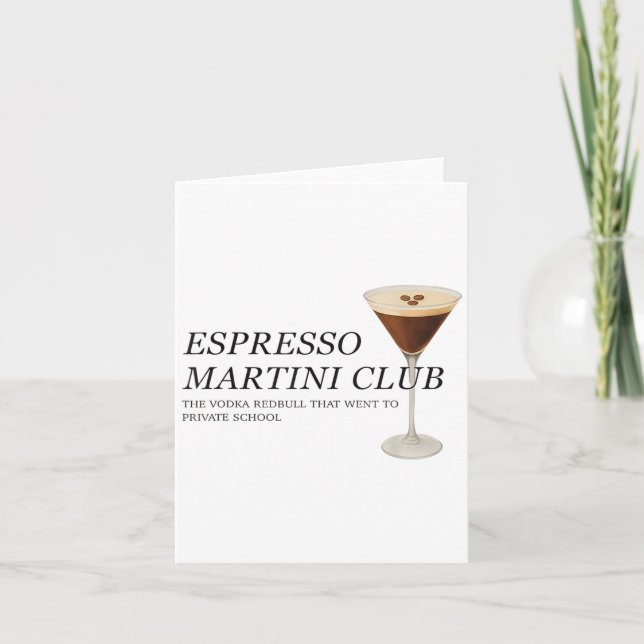 Tarjeta Elegante cita graciosa de Espresso Martini (Anverso)