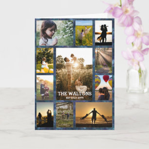 Tarjeta Elegante Collage de fotos de la familia de cuadros