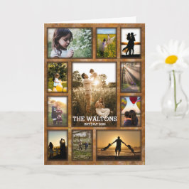 Tarjeta Elegante Collage de fotos Faux BronzeFrame