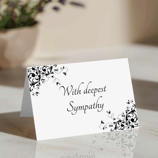 Tarjeta Elegante Compasión de los Swirls en blanco y negro (Subido por el creador)