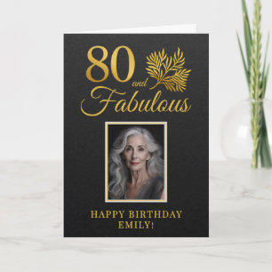 Tarjeta Elegante con 80 y Fabulosas Ramitas Cumpleaños núm
