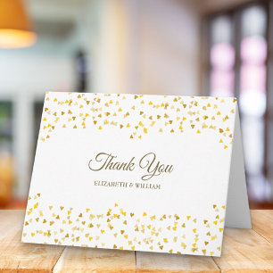 Tarjeta Elegante Confeti de Corazones de Agradecimiento en
