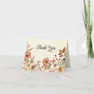 Tarjeta Elegante Cottagecore Acuarela de Flores Silvestres