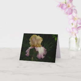 Tarjeta Elegante Crema Púrpura Iris Floral Foto