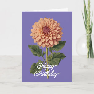 Tarjeta Elegante cumpleaños floral rosa de Dahlia
