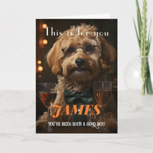 Tarjeta Elegante Cumpleaños Padre Cachorro Feliz