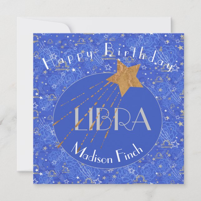 Tarjeta Elegante Cumpleaños Personalizado de la Libra (Anverso)