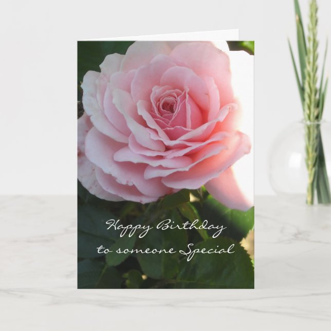 Tarjeta Elegante cumpleaños rosa rosa (Anverso)
