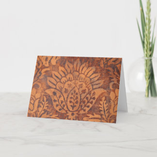 Tarjeta Elegante Damasco de cuero antiguo renacentista