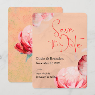 Tarjeta elegante de acuarela floral para guardar l