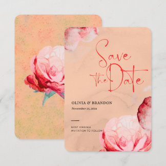 Tarjeta elegante de acuarela floral para guardar l