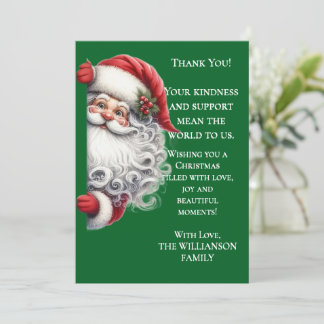 Tarjeta elegante de agradecimiento de Navidad con