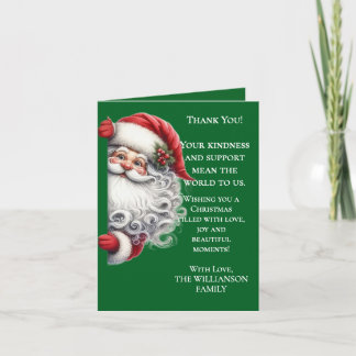 Tarjeta elegante de agradecimiento de Navidad con