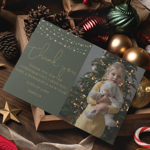 Tarjeta elegante de agradecimiento de Navidad para