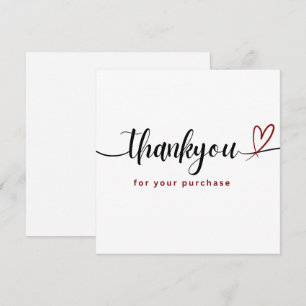 Tarjeta elegante de agradecimiento por su compra
