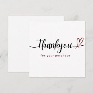 Tarjeta elegante de agradecimiento por su compra