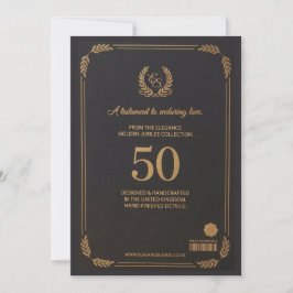 Tarjeta elegante de aniversario de bodas número 50
