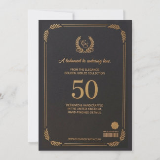 Tarjeta elegante de aniversario de bodas número 50