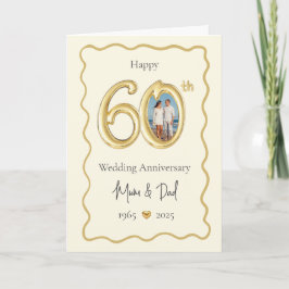 Tarjeta elegante de aniversario de bodas número 60