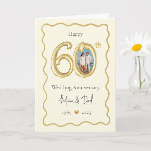 Tarjeta elegante de aniversario de bodas número 60