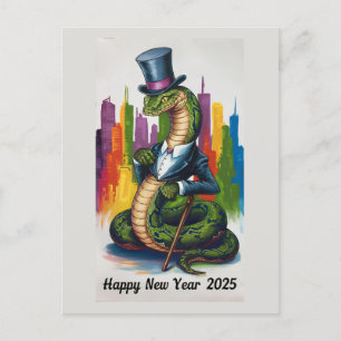 Tarjeta elegante de Año Nuevo 2025 para profesiona
