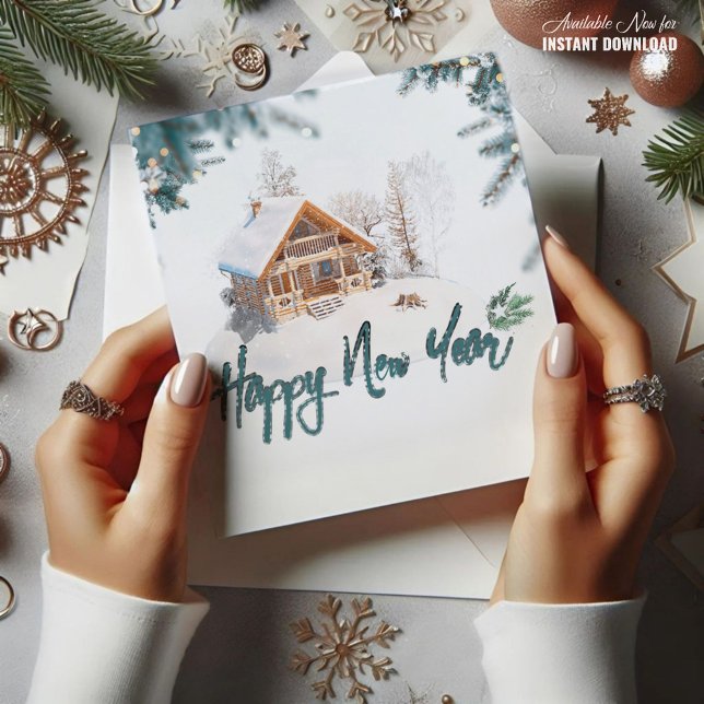 Tarjeta elegante de año nuevo feliz (Subido por el creador)