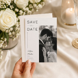 Tarjeta elegante de anuncio de boda con foto de re