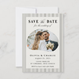 Tarjeta elegante de anuncio de fecha de boda con f