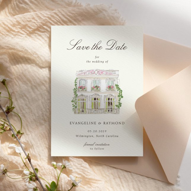 Tarjeta elegante de anuncio de fecha de boda con f (Subido por el creador)