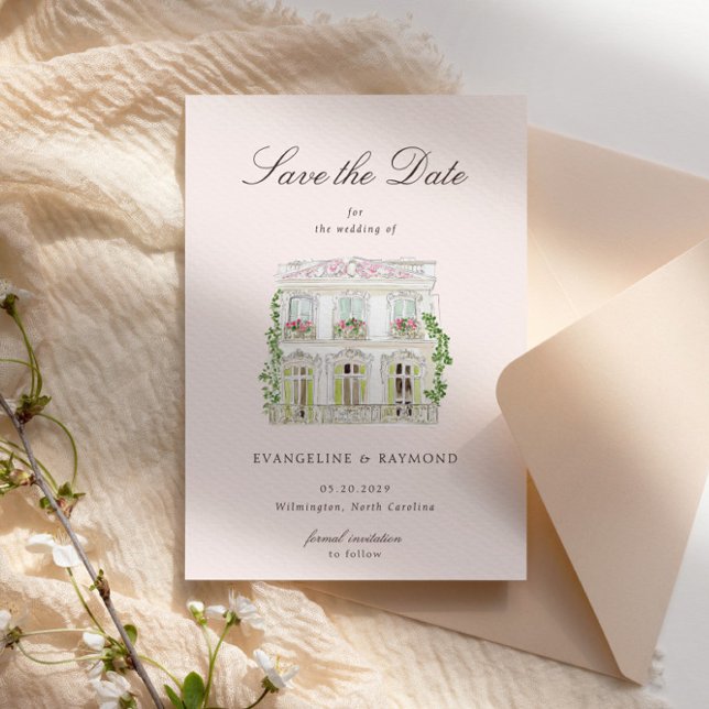 Tarjeta elegante de anuncio de fecha de boda con f (Subido por el creador)