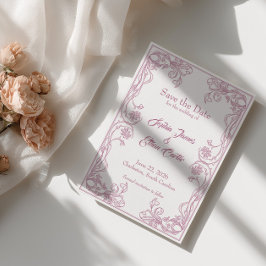 Tarjeta elegante de aviso de fecha – Filigrana de 