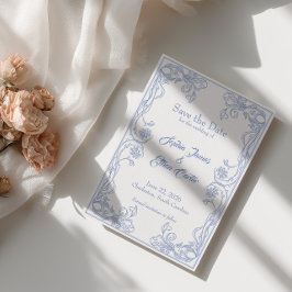 Tarjeta elegante de aviso de fecha – Filigrana de 