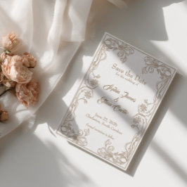 Tarjeta elegante de aviso de fecha – Filigrana de 