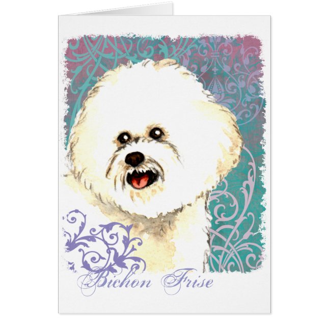 Tarjeta elegante de Bichon Frise (Frente)