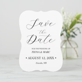 Tarjeta elegante de caligrafía de boda para guarda