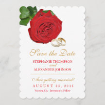 Tarjeta elegante de compromiso de boda con rosa ro