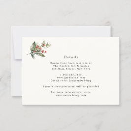 Tarjeta elegante de detalles florales y vegetación