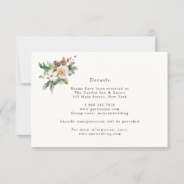 Tarjeta elegante de detalles florales y vegetación