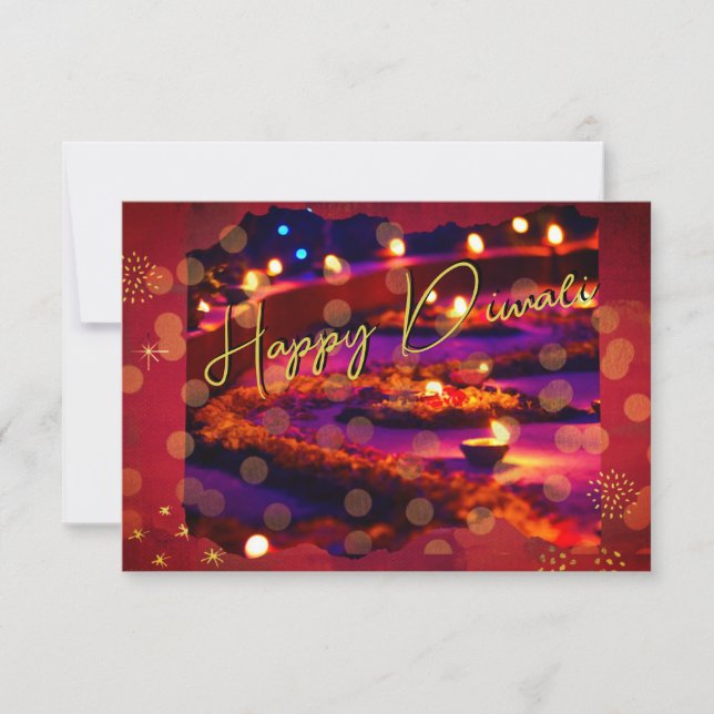 Tarjeta elegante de Diwali (Anverso)