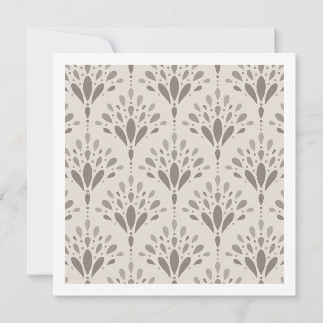 Tarjeta elegante de estilo Art Deco con flores en  (Anverso)