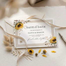 Tarjeta elegante de floración otoñal para guardar