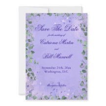 Tarjeta elegante de florales púrpura para guardar