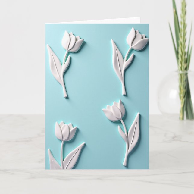 Tarjeta elegante de flores de primavera (Anverso)