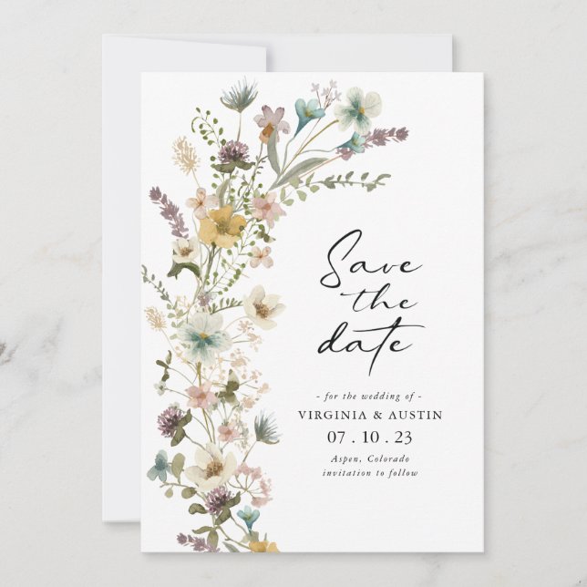Tarjeta elegante de flores de primavera para guard (Anverso)