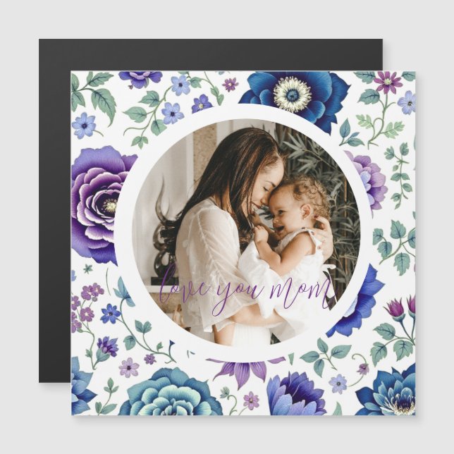 Tarjeta elegante de flores para el Día de la Madre (Anverso/Reverso)